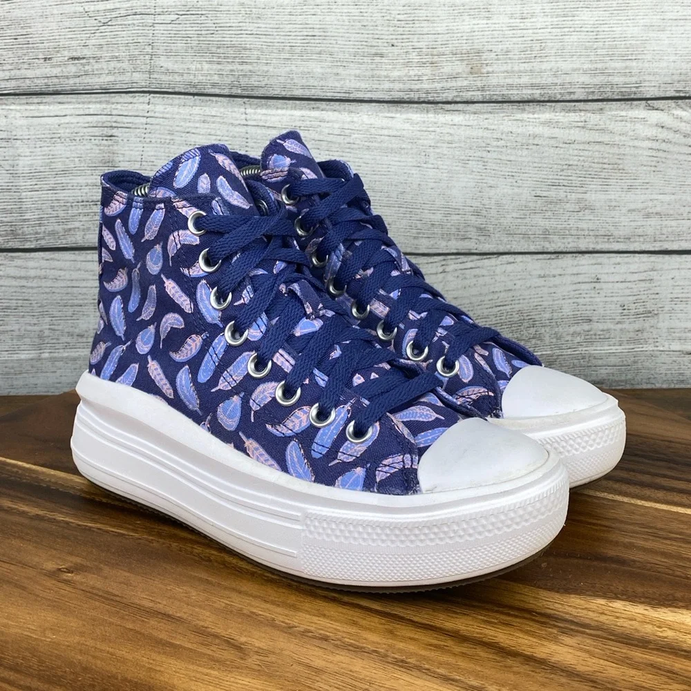 Converse Chuck Taylor All Star Move Platform High Feathers A01515C Womens Sz 5.5